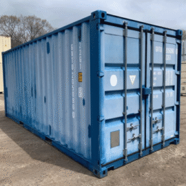 20′ x 8′ x 8.5′ Tall– Wind and Watertight **Off Rent** Used Shipping / Storage Container – Blue